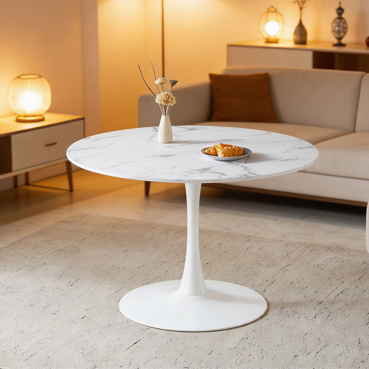 Round Tulip Table, Pedestal Design