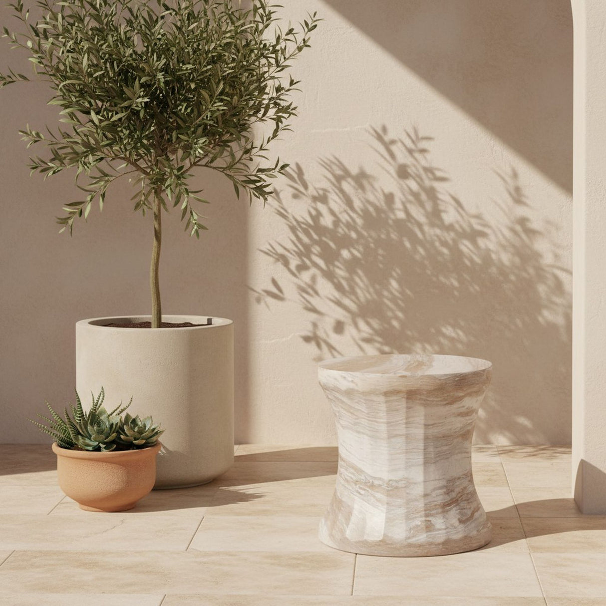 Terralune - Indoor Outdoor Side Table - Oasis Concrete Finish