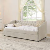 Upholstered Daybed With USB Charging & Pull Out Bed
