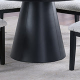 Round Dining Table With Cone Shaped Base - Black