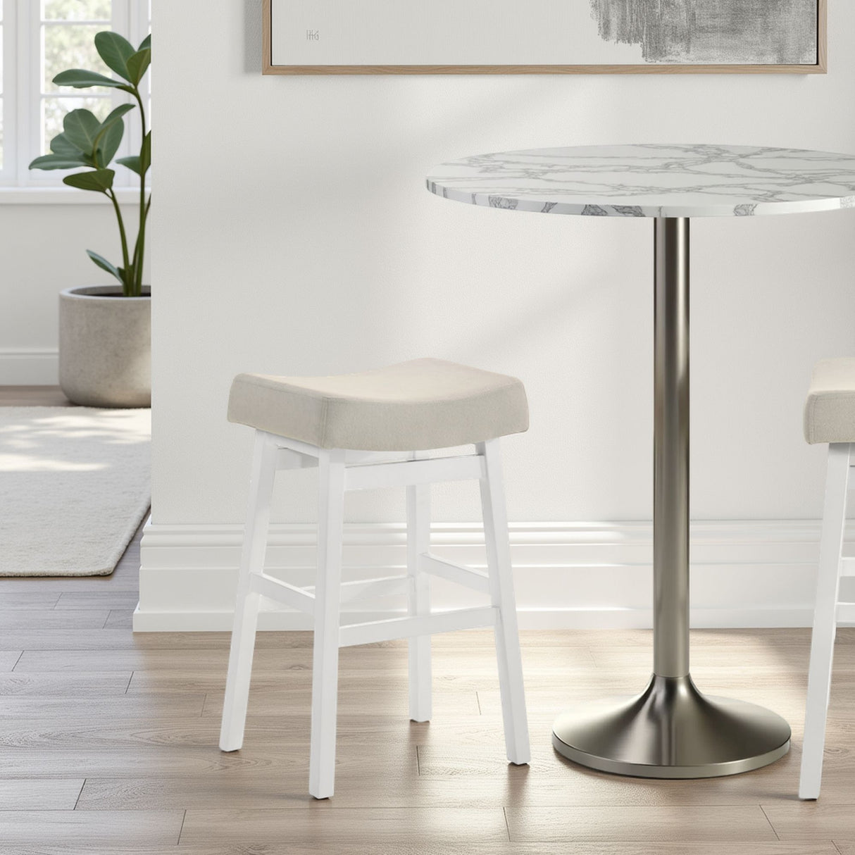 Lenon - Modern Farmhouse Wood Bar Height Kitchen Bar Stool