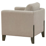 Fisher - Upholstered Panel Arm Accent Chair - Taupe