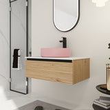 Wall Mounted Bathroom Vanity With Art Sink & 1 Soft Close Drawer