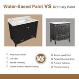 Bathroom Vanity Set, Soft Close Doors, 3 Faucet Holes, Sink Included - Black