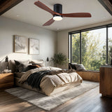 Low Profile Flush Mount Intergrated LED Ceiling Fan With Light And Silent Reversible Motor
