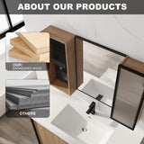 41.6" Wall Mounted Bathroom Cabinet With Adjustable Shelves Storage Cabinet - Imitative Oak