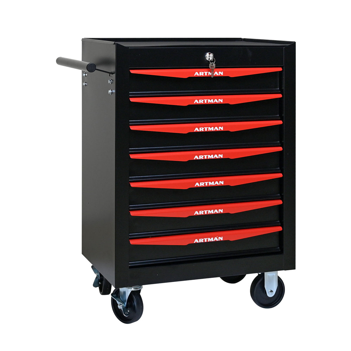 Rolling Metal Tool Chest With Drawers, Steel Storage Cabinet With Ball Bearing Slides