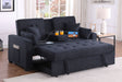 Cody II - 69.5"W Woven Fabric Convertible Sleeper Loveseat with Cup Holder - Sleeper Loveseats - Alpine Outlets
