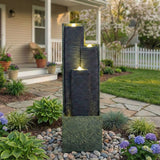 3 Tier Waterfall Fountain With LED Lights - Gray