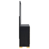Jeremiah - 6 Drawer Dresser With Mirror - Black