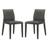 Elyza - Full Back Top Grain Leather Upholstered Wood Dining Chairs (Set of 2)