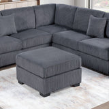 Upholstered L - Shaped 4 Piece Sectional Set With USB, Cocktail Ottoman