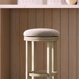 Backless Swivel Stool With Upholstered Seat