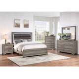 Bed With Horizontal Tufting Headboard