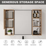 39.4" Wall Mounted Bathroom Cabinet With Storage And - Imitative Oak