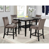 Upholstered Counter Height Chair For Dining Room (Set of 2) - Black / Brown