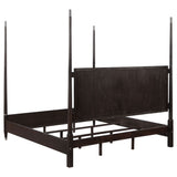 Niguel - Queen Size 4 Poster Bed With Finials, Floating Headboard - Brown