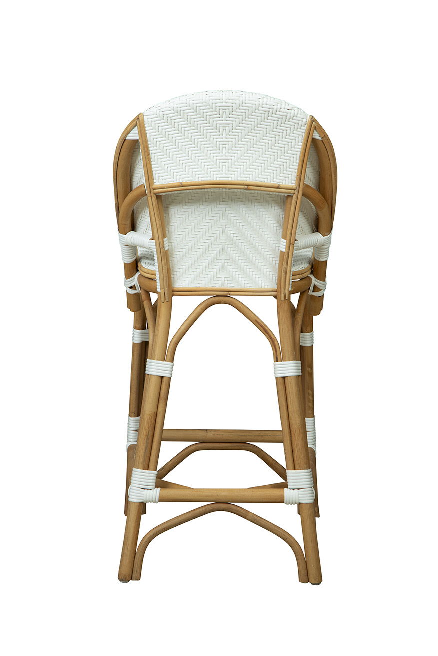 Jade - Counter Stool - White / Light Brown