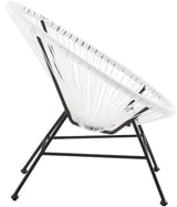 Linon Anson White/Black Rope/Steel Outdoor Single Chair