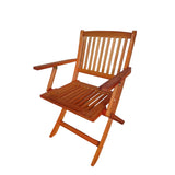 Foldable Patio Dining Set With 4 Folding Chairs For Indoor And Outdoor Use - Teak