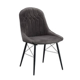 Abraham - Side Chair (Set of 2) - Black / Dark Gray