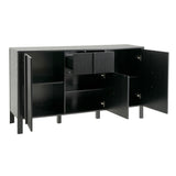 Colored Fluted Sideboard With 3 Doors And 1 Drawer