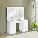 Fern - 7 Drawer Vanity Set With Mirror And Globe Lights