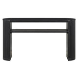 Console Table With Fluted Legs, Open Shelf