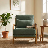 Upholstered Armchair With Back Support Pillow