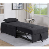 Sleeper Sofa Chair, Convertible Pull Out Bed Couch - Black