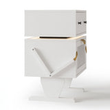 Robot LED Nightstand With 360° Rotating Drawer