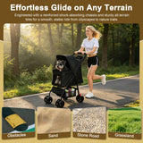 Foldable Pet Stroller For Small Dogs And Cats With Multi Functional Tray