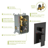 10" Wall Mounted Square Shower System With Rough In Valve