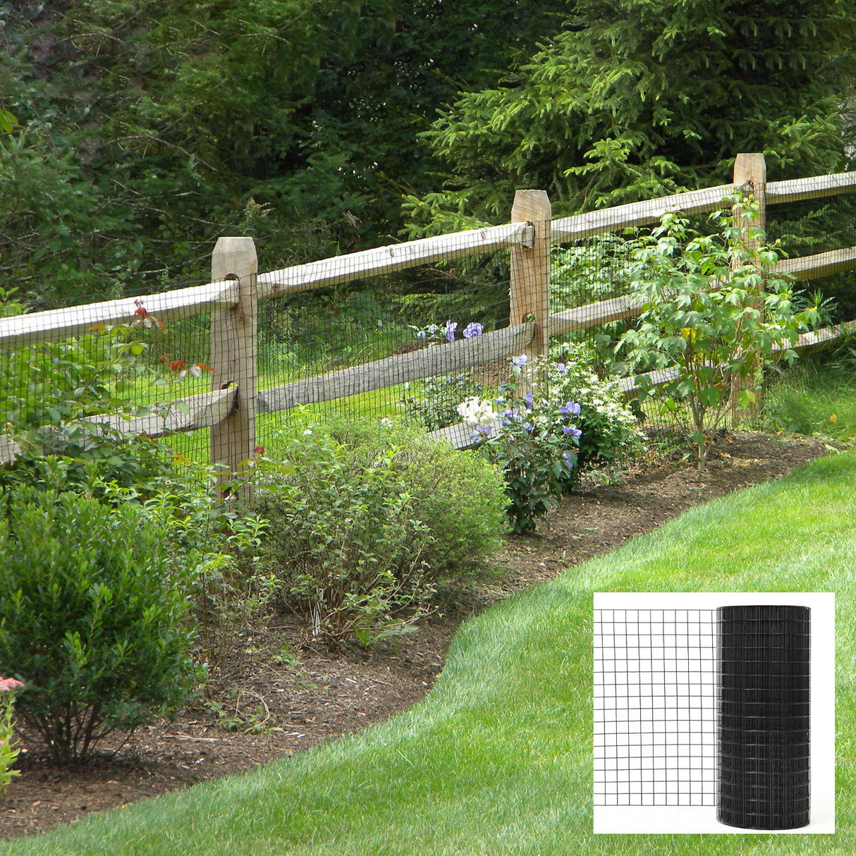 Vinyl Coated Hardware Cloth, For Poultry Netting And Home Improvement - Black