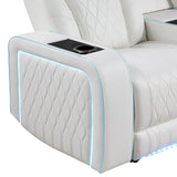 Electra - Power Recliner Sectional Sofa With Power Headrests, Console Loveseats, Wedge, LED Light Strip, Speakers