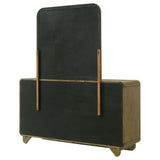 Bernardo - 6 Drawer Dresser And Mirror With Rounded Corners - Nutmeg Brown
