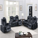 Power Reclining Sofa With Adjustable Headrest - Inky Blue