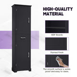 Tall Freestanding Bathroom Storage Cabinet With 2 Doors And Adjustable Shelves