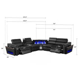 Nova - Sectional With Bluetooth Speaker, LED And Lifting Wine Cabinet