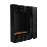 Entryway Hall Tree With Storage Bench, Coat Rack Shoe Bench With Cabinets