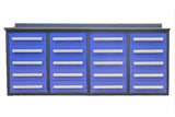 Garage Storage Cabinets With Workbench (With 20 Drawers) - Blue