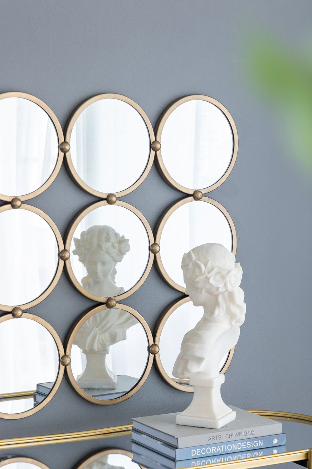 Contemporary Decorative Mirror With Mininalist Style For Bedroom, Liveroom & Entryway - Champagne - Wall Mirrors - Alpine Outlets