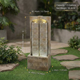 Modern Outdoor Water Fountain With LED Lights