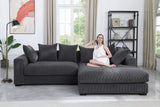 Naomi - 3 Piece Upholstered Sectional - Dark Gray