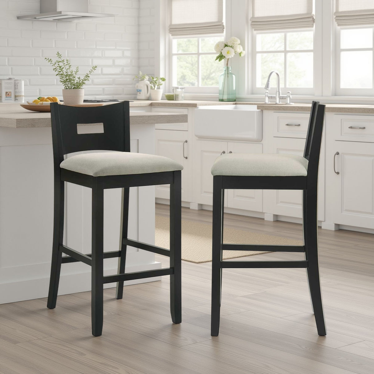 Ren - 26" Counter Height Rubberwood Barstool