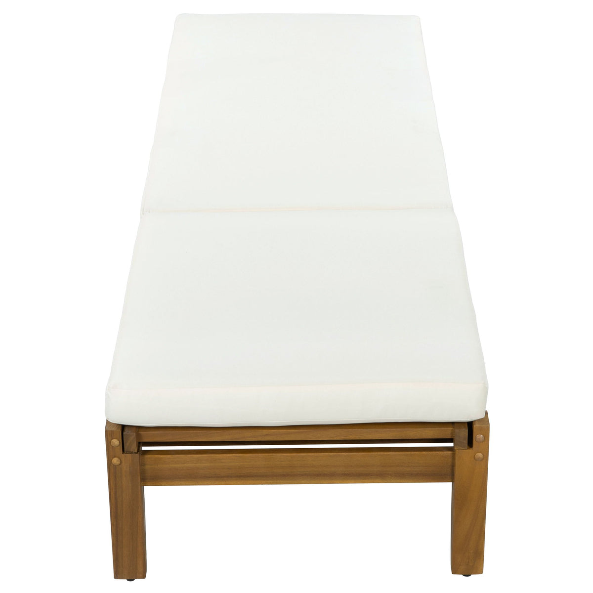 Adjustable Outdoor Patio Lounge Chair Chaise Lounge - Beige / Natural