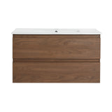 Wall Mounted Bathroom Vanity & Sink, 2 Soft Close Drawers
