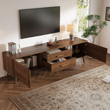 70" TV Stand With Storage Drawers And Cabinets For TVs Up To 80" - Walnut