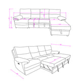 Sectional Sofa With Power Recline, USB Charging, And Storage Chaise - Gray