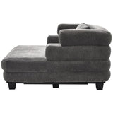 Oversized Chaise Lounge Sofa Bed With Deep Seat And Layered Armrests